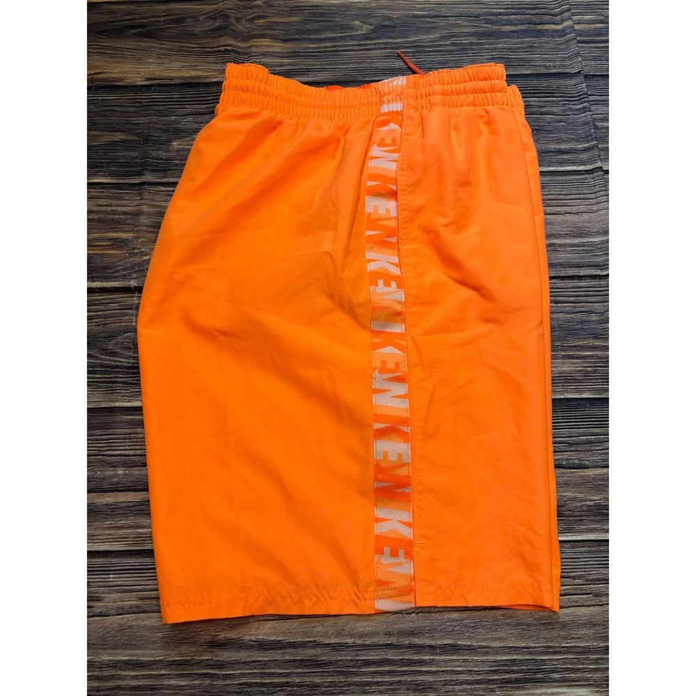 Nike Swim Trunks Mens Large Neon Orange Mesh Lined Board Shorts NESSC472